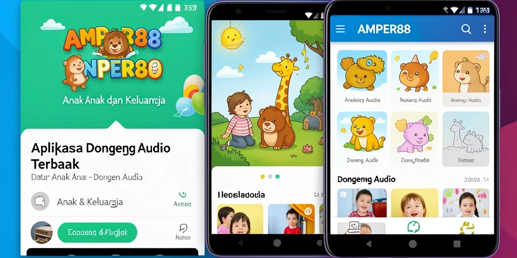 Antarmuka menarik dan mudah digunakan untuk mendengarkan dongeng audio.