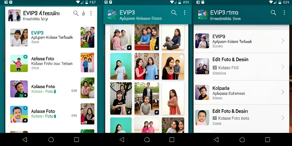 Tampilan antarmuka utama EVIP3 untuk Kolase Foto yang intuitif dan menarik.