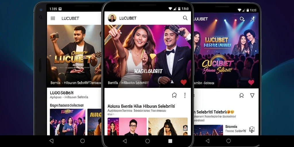 Tampilan antarmuka LUCUBET dengan berita selebriti terbaru.