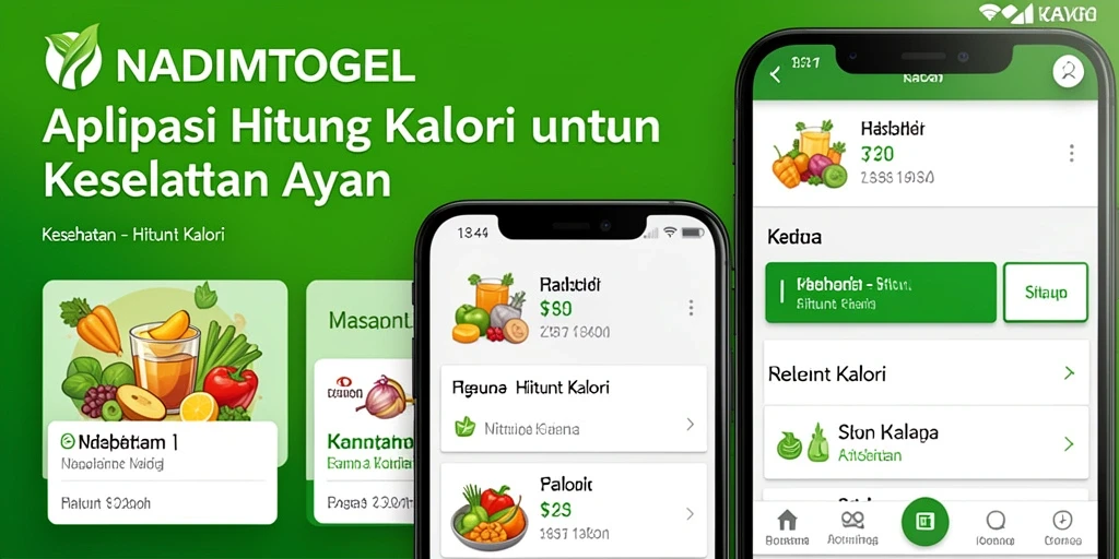 Tampilan antarmuka NADIMTOGEL yang bersih dan informatif untuk menghitung kalori.