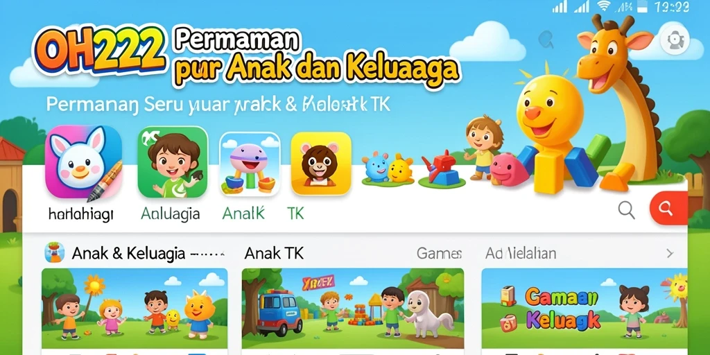 Antarmuka interaktif permainan edukatif untuk anak-anak.