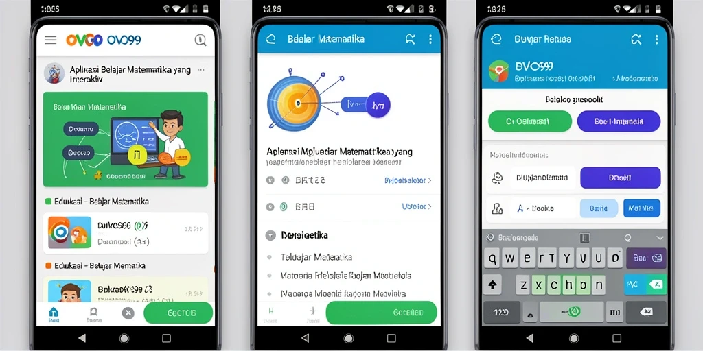 Antarmuka OVO99 yang interaktif untuk belajar matematika.