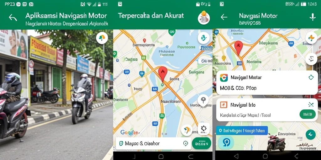Tampilan antarmuka aplikasi PP123 yang intuitif untuk navigasi motor.