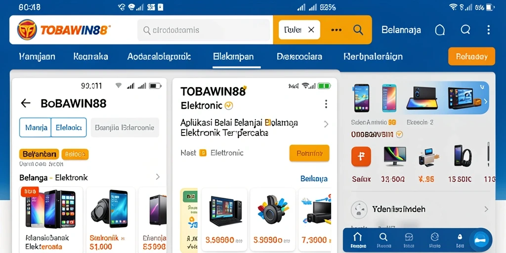 Antarmuka pengguna TOBAWIN88 yang intuitif untuk belanja elektronik.